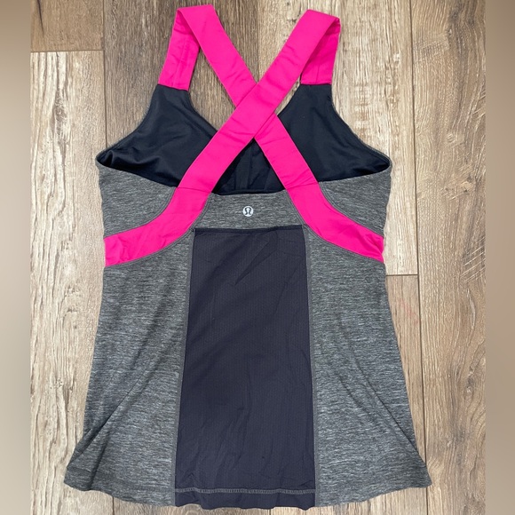 Lululemon Athletica Pink & Gray Push Your Limits Tank Top Size 8 - Picture 6 of 6